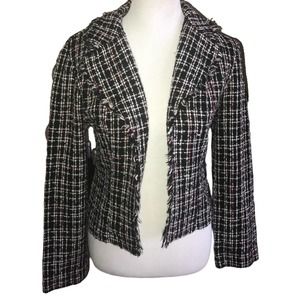 BREAKIN’ LOOSE BLACK PINK WHITE TATTERSALL PLAID BLAZER SIZE 9/10